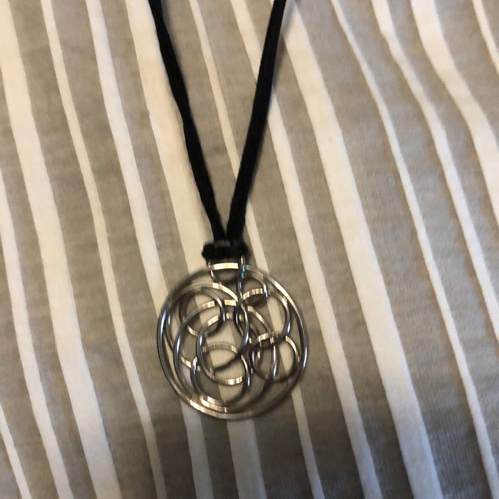 Lia Sophia Necklace with black leather chain